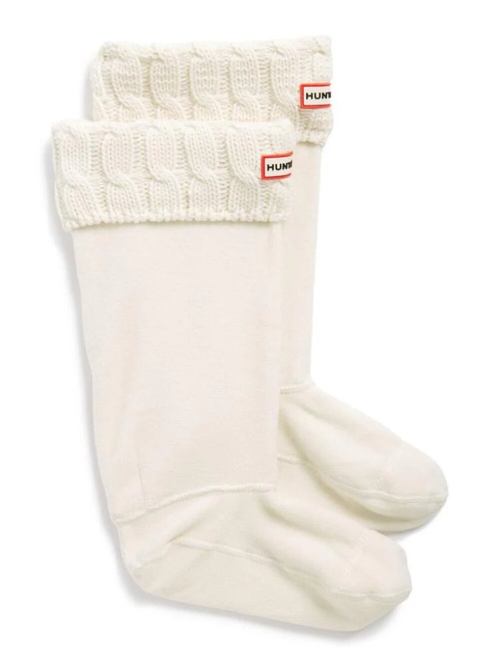 Hunter Original Six-Stitch Cable Boot Socks in Ivory White, L